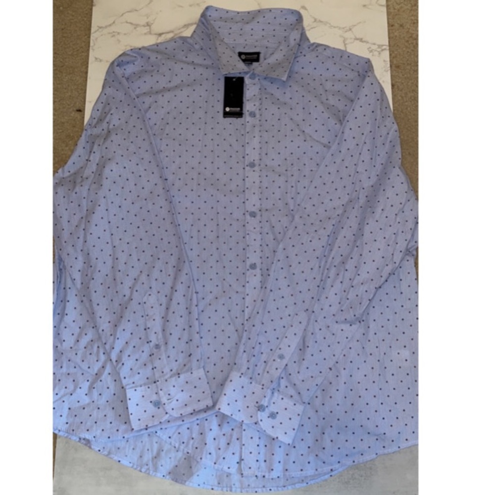 NWT MENS Glacier Blue Haggar Clothing Button Down Shirt - Picture 4 of 5